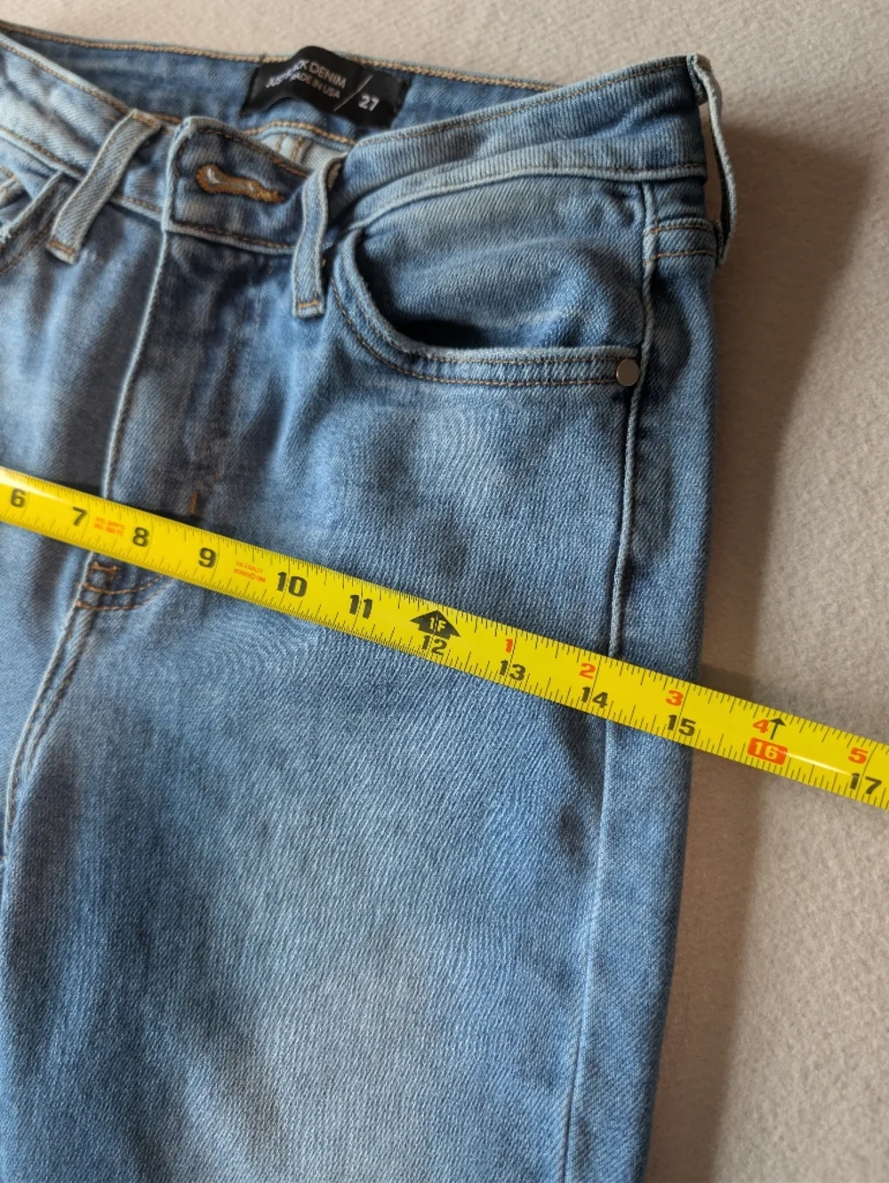 Just Black Denim High Rise Skinny Jeans with Distressed Ankle Hems Sz 27 25